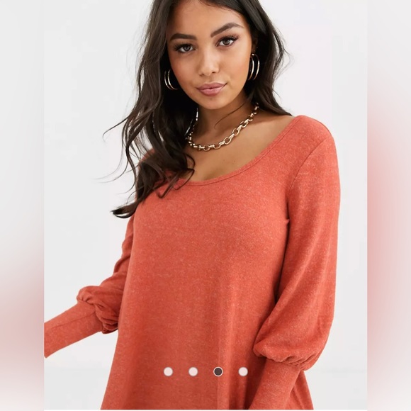 ASOS DESIGN Petite long sleeve super soft mini smock dress - Picture 3 of 4